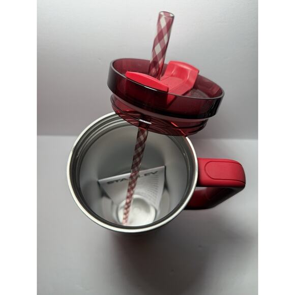 Stanley 2024 Holiday Exclusive SCARLET TINSEL 40oz Flowstate Tumbler BNWT BNIB - Picture 7 of 7